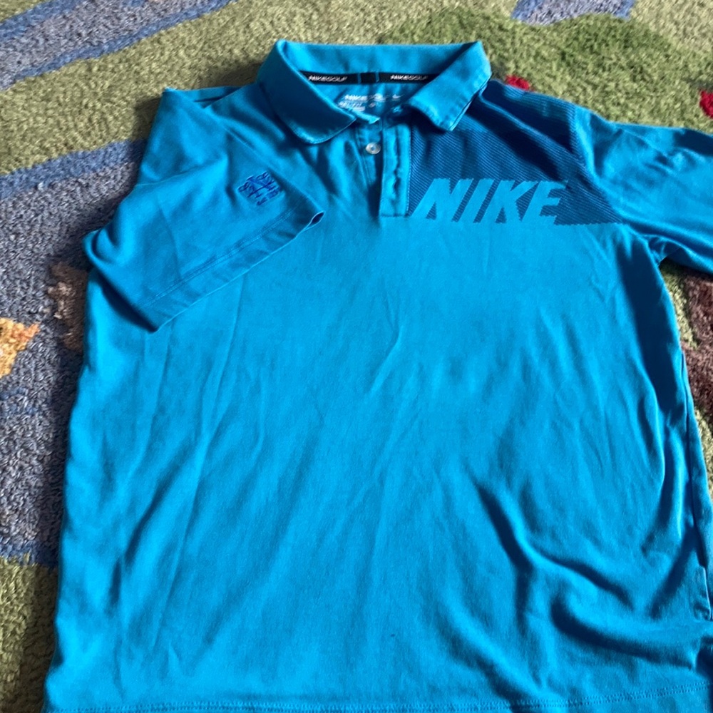 Kids sky blue large golf shirt great condition